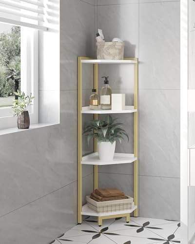 Hzuaneri Corner Shelf Stand 4-Tier Corner Bookshelf Storage Standing Shelf - Image 5