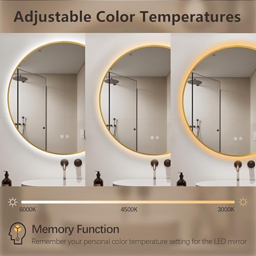 Niccy 30" Round LED Bathroom Backlit Mirror - Image 2