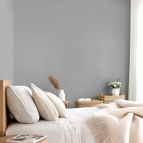 Peel and Stick Grasscloth Wallpaper Texture Light Grey Faux Linen Contact Paper - Image 7