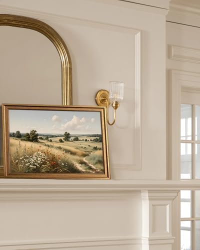KBKBART Gold Framed Vintage Wall Art, Serene Fields Wildflowers Vintage - Image 4