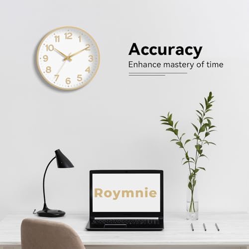 Roymnie 8 Inch Wall Clock, Battery Operated Silent Non Ticking Analog - Image 4