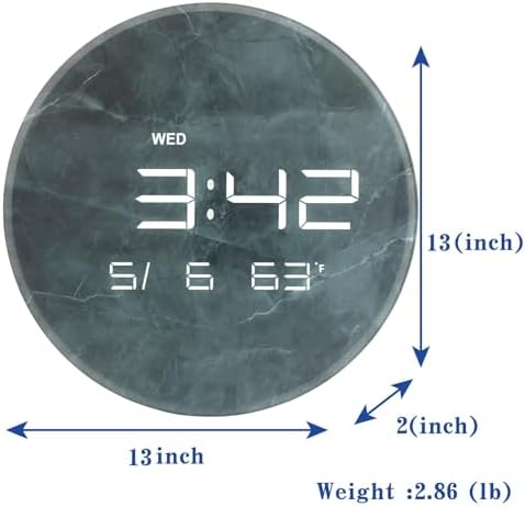 Nbdeal Digital Wall Clock with LED Display, Automatic Dimming, 12/24hr Format - Image 5