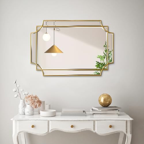 30"x20" Geometric Rectangle Beveled Mirror - Image 2