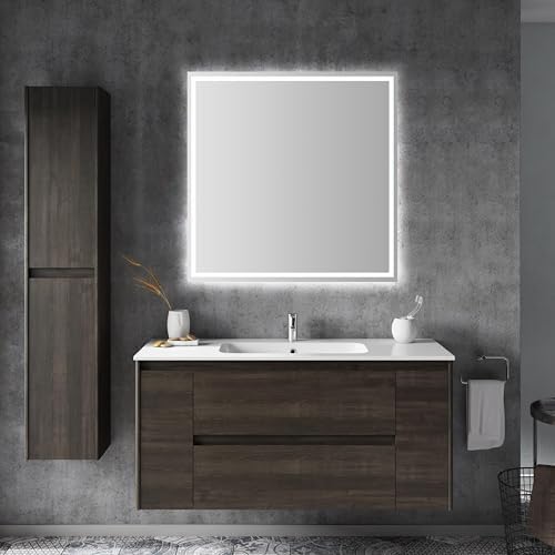 JONATHAN Y Pax LED Bathroom Vanity Mirror 38" x 38" Front Backlit - Image 2