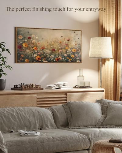 InSimSea Extra Large Framed Vintage Wall Art, Flower Wildflower - Image 4