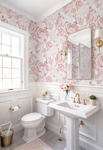 Safiyya Pink Floral Wallpaper Peel and Stick Removable Self Adhesive Wall Paper - Image 3