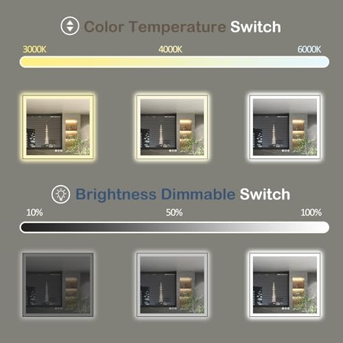 48x40 Inch LED Bathroom Mirror - Image 4