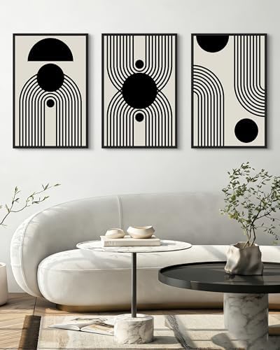 Drsoum Lager 16x24in Black and White Abstract Framed Wall Art Decor Duotone - Image 2