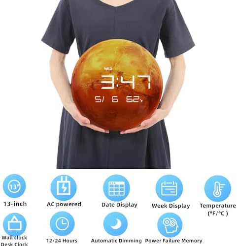 Nbdeal 13" Digital Wall Clock - Image 2