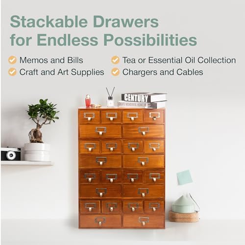 Stackable Modular Set of 4 Apothecary Desktop Organizing Cabinet - Image 6
