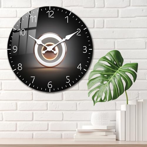 Modern Black Wall Clock 12 Inch, Silent Analog Wall Clock Non-Ticking, Wooden - Image 4