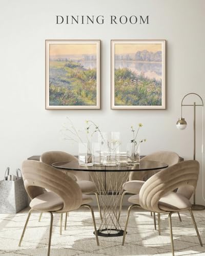 VIYYIEA Framed Impressionist River Meadow Flora Wall Art Set, 16×20 Inch - Image 3