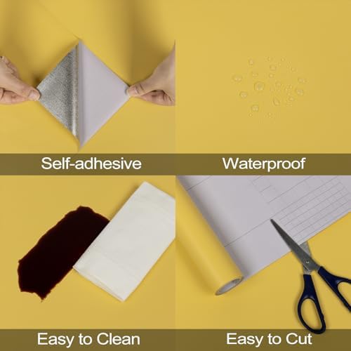 Yellow Peel and Stick Wallpaper Self-Adhesive Contact Paper Tear Resistant - Image 2