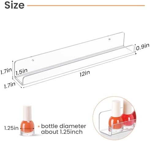 upsimples 10 Pcs 12" Clear Acrylic Shelves, Small Shelf - Image 3