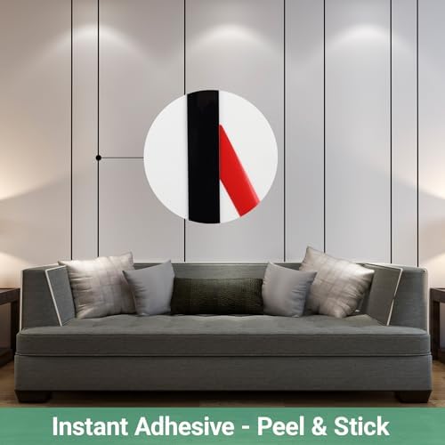 Gaahing 196.8" x 0.5" Matte Black Molding & Wall Trim, Flexible Peel and Stick - Image 3