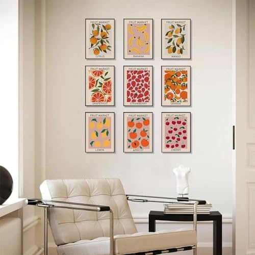 KBKBART Set of 9 Fruit Market Wall Art Prints Poster Kitchen Artwork 8x10in - Image 5