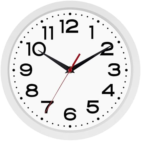 Roymnie 8 Inch Small Wall Clock, Battery Operated Silent Non Ticking White by Unknown