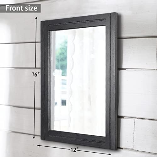 AAZZKANG Black Mirrors for Wall Rectangle Wood Framed Hanging Mirror - Image 2