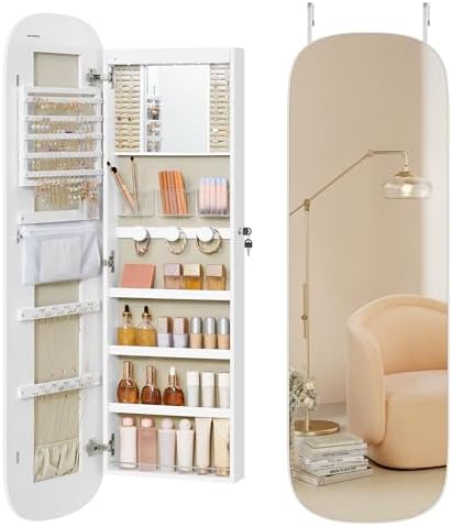 SONGMICS Jewelry Organizer, LED Jewelry Cabinet, Wall/Door Mounted by SONGMICSbySONGMICSHOME
