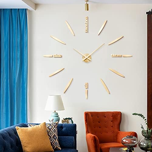 DIY Wall Clock, 3D Mirror Stickers Large Frameless Wall Clock Modern Design - Image 7