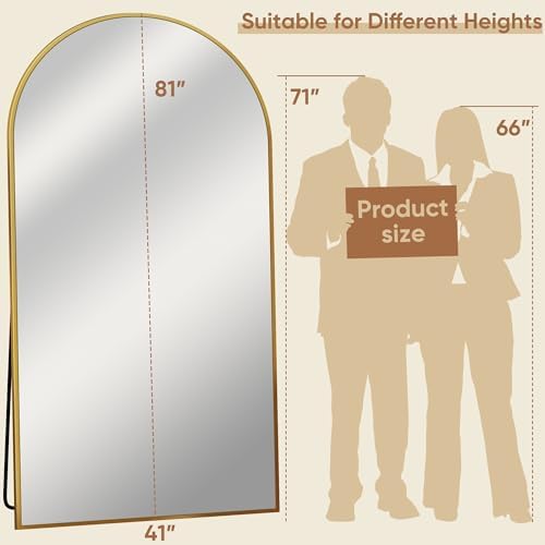 81"x41" Arched Full Length Mirror, Large Floor Mirror - Image 4