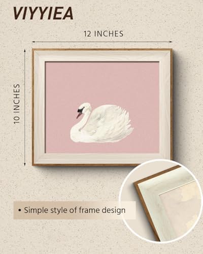 VIYYIEA Framed Modern Pink Swan Canvas Wall Art - Image 2