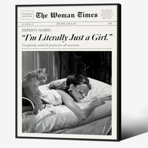 Trendy Newspaper Wall Art 8x10in Black Framed Fashion Black and White Decor by Unknown