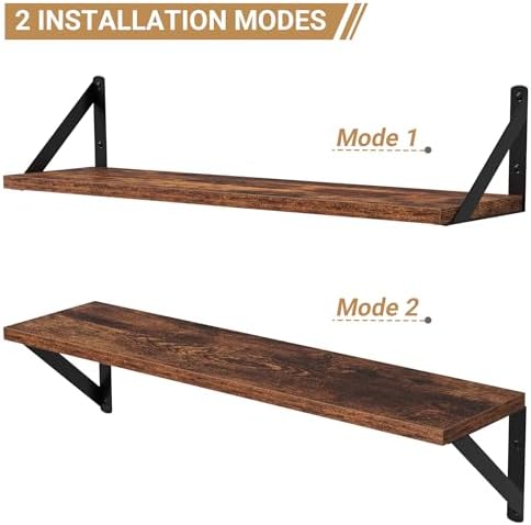 Heimlove Floating Shelves for Wall, 32 Inch Long Wood Floating Shelves Set of 3 - Image 7