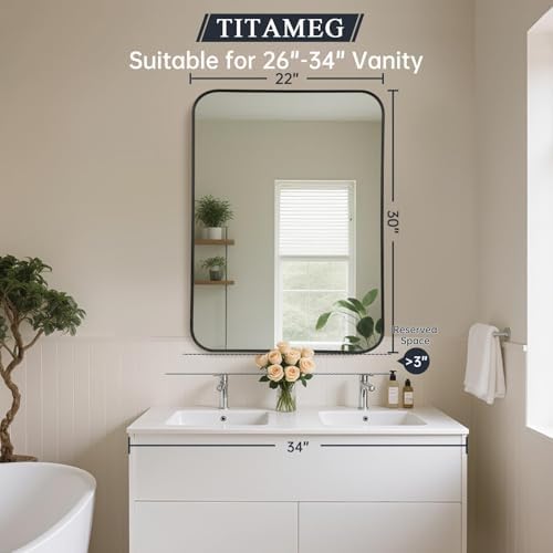 Black Bathroom Mirror for Over Sink, Modern Decorative Vanity Mirror for Living - Image 7