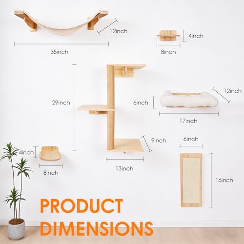 6 in 1 Cat Wall Shelves Climbing System - Image 3