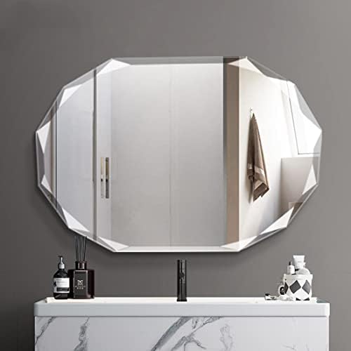 SNUGACE Single Beveled Edge Frameless Wall Mount Bathroom Vanity Mirror by Unknown