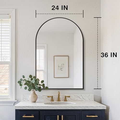 FICTOR 2 Pack 24" x 36" Arched Bathroom Vanity Mirror - Image 2