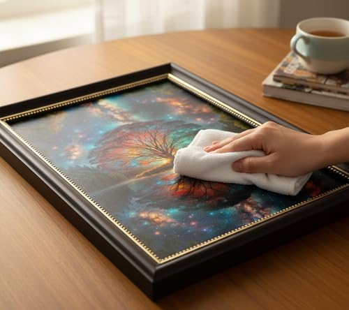 Black Gold Framed Tree of Life Canvas Wall Art Starry sky reflection Pictures - Image 7