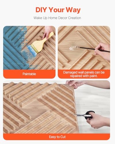 VEVOR 3D Wall Panels, 32 Sq.Ft Coverage Accent Wall Panel, Interior Home Decor - Image 3