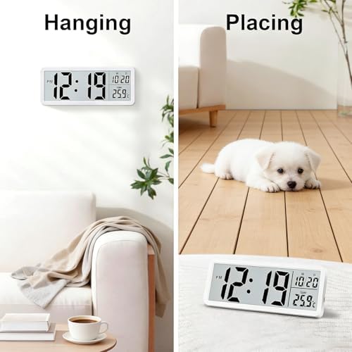 8" LCD Digital Wall Clock with Large Display, Two Operating Modes, - Image 4
