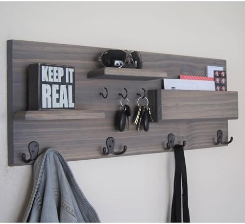 Homanu 10 Pack Black Coat Hooks Wall Mounted Double Prong - Image 7