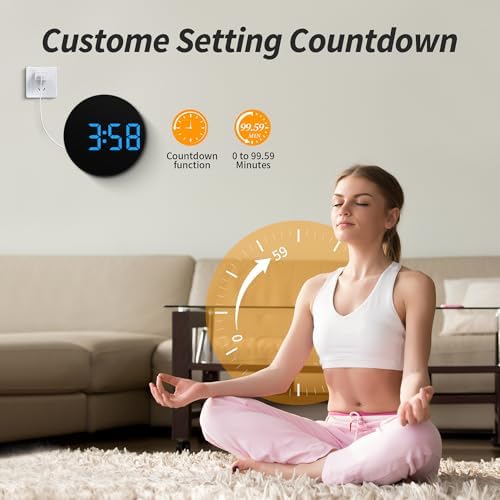 Maxstar Led Digital Wall Clock Blue, Battery Operated, Living Room Decor - Image 6