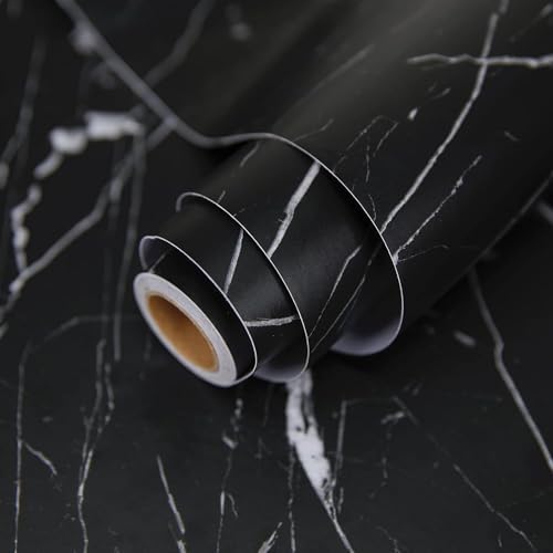 Marble Contact Paper Black Peel and Stick Wallpaper by practicalWs