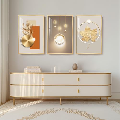 Framed Modern Luxury Gold Large Wall Art - Image 3
