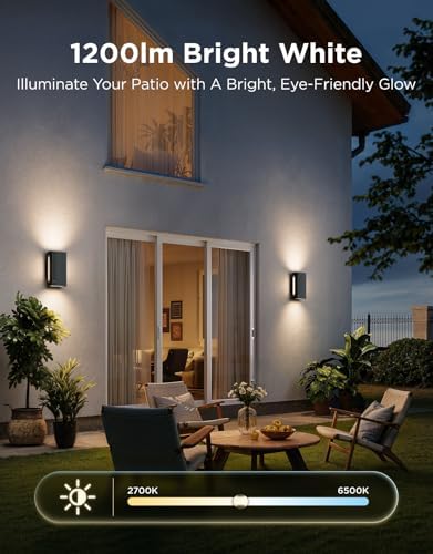 Govee Outdoor UpDown Wall Light, 1 Pack, 1200LM RGBICWW Smart Porch Lights - Image 5