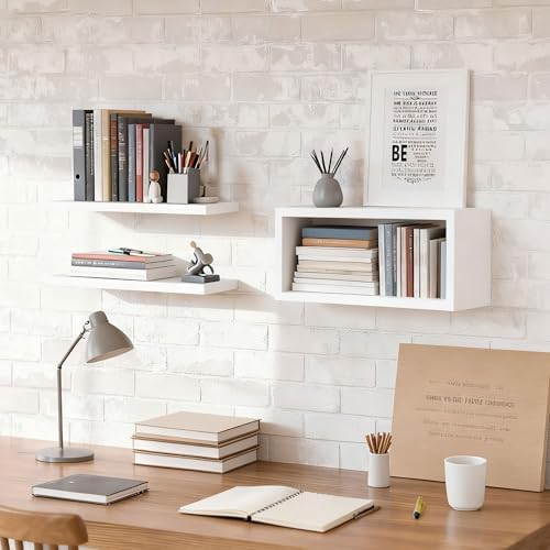 Ypvxe15.7in Floating Shelves Set of 3, Anti-Sag Bracket, Wall Storage Shelves - Image 4