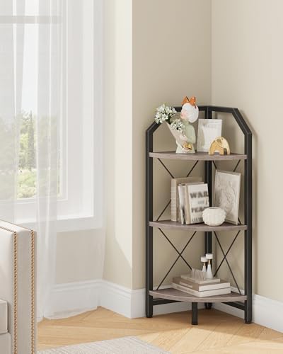 CHOEZON 3-Tier Corner Shelf, Industrial Corner Bookshelf, 35.4" Storage Stand by Choezon