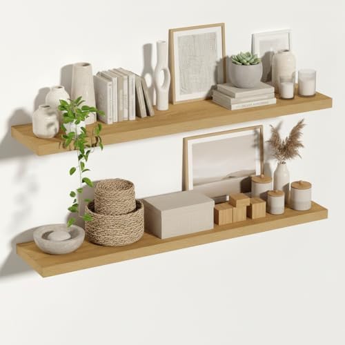 Vivelove 12 Inch Deep Floating Shelves 55 inch Long by VIVELOVE