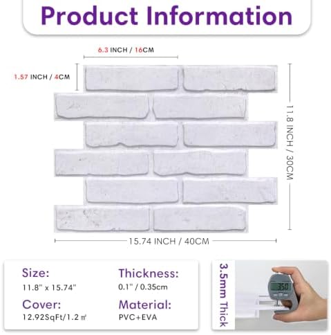 3D Faux Brick Wall Panels Peel and Stick, Designed - Image 6