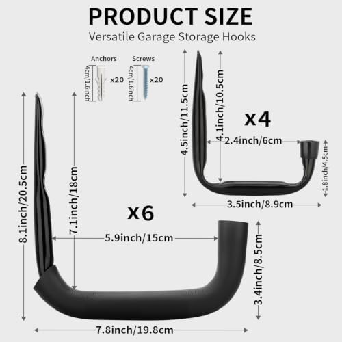 Heavy Duty Garage Storage Hooks, Wall Mount Utility Hooks - Image 2