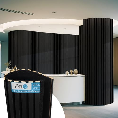 Art3d Roll-Flat Design Acoustic Wood Slat Wall Panel by Art3d