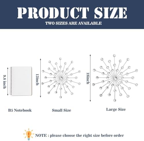 ZEXUIRU 3 Set Silver Starburst Wall Art - Image 5