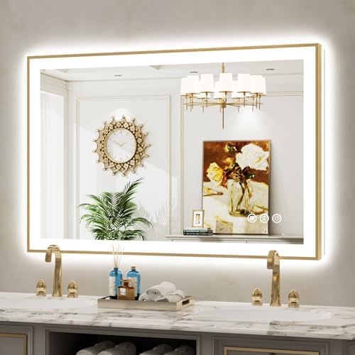 48x32 LED Bathroom Mirror with Lights by YEELAIT