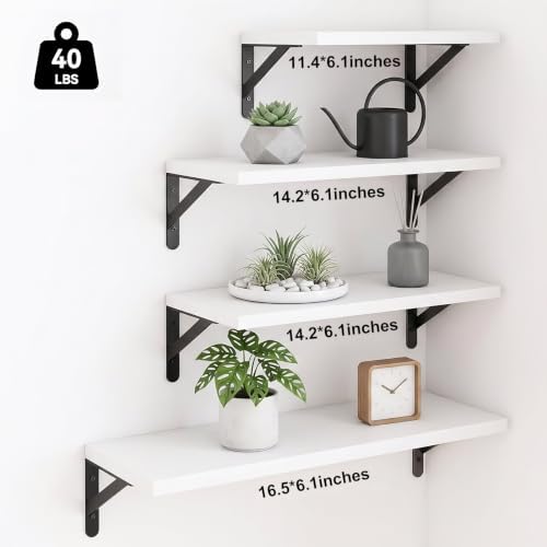 YGEOMER 4 Different Sizes Floating Shelves - Image 3