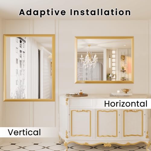 Amorho Bathroom Mirror for Wall, 40 X36 Inch Metal Framed - Image 4